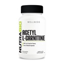 NutraBio Acetyl L-Carnitine (ALCAR) Supplement, 500mg - Støtte Naturlig energiproduksjon, Metabolsk styring, og generell helse, 90 kapsler