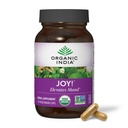 ORGANIC INDIA Joy Herbal Supplement - Immun støtte, fremmer minne og konsentrasjon, Vegansk, Glutenfri, Kosher, USDA sertifisert organisk, ikke-GMO, beroligende - 90 kapsler