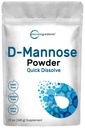 Mikroingredienser D Mannose Powder, Ren Mannose Supplement, Hurtigvannsløselig, Støtte Urin Tract Cleanse & Bladder Helse, Premium Mannose for kvinner og menn, Veganvennlig.