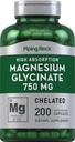 Reparasjon Rock Magnesium Glycinate Kapsler | 750mg | 200 piller | Chelatert Supplement | Høy absorpsjon | Ikke-GMO og Glutenfri