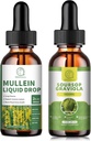 Mullein Drops for Lungs, Mullein Leaf Extract 1000MG for Lung Cleanse & Soursop Graviola flytende drops 1800mg, Soursop blader ekstrakt for celle regenerasjon