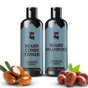 Striking Viking Beard Shampoo og balsamsett – 4 Fl Oz Hver, Fresh Masculine Scent - Skjeggvask og balsam for menn - Renser & Softens, med Argan & Jojoba olje - Sulfat & Paraben Gratis