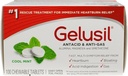 Gelusil Antacid & Antigass Tabletter for Heartburn Relief, Acid Reflux, Bloating og Gas, Kjøl Mint - 100ct Blister Pack