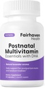 Fairhaven Helse Postnatal Multivitamin Essentials | Vegansk Daglig Multivitamin for Postpartum Kvinner | Brystmating Mor og Babyutvikling Support | Gluten, Dairy, Soya Gratis | Ikke-GMO | 60 Kapsler