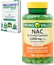 NAC Supplement N-Acetyl Cysteine | 1000mg, 100 greve immunstøtte, vegetariske kapsler | Glutenfri, soyafri, saltvannsfri | med Selenium og Molybdenum