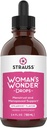 Strauss Heartdrops Kvinne Wonder Drops; Menstruell & Menopausal Support Supplement i Spearmint Flavour, Naturlig Formula, Glutenfri, Soja-fri, Ikke-GMO, 3.4oz Flaske