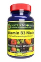 Vitamin B3 NIACIN - Digestiv, hjerte og immunstøtte! - 100% økologisk - også forbedre hjernefunksjon, energi og redusere stress - Vegan tabletter (60ct)