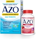 AZO Komplett feminin balanse daglig probiotika for kvinner (60 greve) + Cranberry Softgels for urinbåndstrakt helse (100 greve)