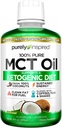 MCT Olje | Rent inspirert ren MCT olje keto | kildet fra kokosolje, ikke-GMO | støtter keto & paleo dietter | blandinger med kaffe, te og rister |  M MCT olje for frigjørende energi | Unflavored, 16 fl oz