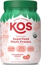KOS Limited Edition Plante Protein pulver, Jordbær Drømme - Organic Pea Protein Blend, Vegan Superfood rik på vitaminer og mineraler for kvinner og menn - laget uten smør, Soya, Gluten - 24 Serveringer