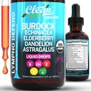 Økologisk lymfatisk dressing Supplement | Lymphatisk støtte Dråber | Burdock Root Echinacea Elderberry Dandelion Astragalus Melk Thistle Sea Moss Red Clover Cleanse Marigold Drop av Clean Nutra
