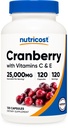 Nutricost Cranberry Extract (25.000 mg) (120 kapsler) med vitamin C & vitamin E