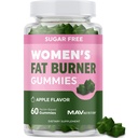 Kvinners fettforbrenner Gummies for vekttap | Grønn te, grønn kaffebønne, Garcinia Cambogia & ketoner | Fettforbrennere for kvinner Vekttap Gummies | Grønn te fettforbrenner kosttilskudd | 60 greve