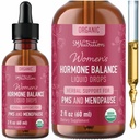 Hormon Balance flytende drops | med svart cohosh, Stinging Nettle, rød bringebær leaf, chasteberry & mer | Menopause, Hot Flash, & PMS Relief Menstruell Herbal støtte Tinktur | Vegan formel | 2oz