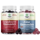 Bundle av naturlig Cranberry Gummies for kvinner og menn og ekstra styrke sink for voksne - Extra styrke Delicious Antioxidant Cranberry Chews - Chewable Zink Citrate 50mg immunitet