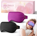 2PCS Cold Eye Mask: Kjøle øyemaske for Puffy Øye, hodepine, Migraines Relief - Kold Kompressor for mørke sirkler, trette øyne, etter kirurgi - Reusable Gel Ice Pack, Vektet søvnmaske(svart, purple)