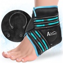 Atsuwell Ankle Ice Pack Wrap, Reusable Gel Ice Pack for Fot Ankel Hæl, Fot Ice Wrap med myk Plush lining, kald komprimering terapi for å lindre Discomfort, svart
