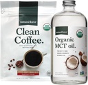 Naturlig kraft organisk ren kaffe + organisk MCT oljebundle - 100% ren kokosnøtt MCTs & Mold & Mykotoksin Gratis kaffe - ikke-GMO, keto, paleo og vegansk - 12 Oz Bag og 32 Oz glassflaske