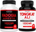 Fadogia Agrestis Extract (60 Count) Maks styrke for Athletic ytelse og muskelmasse og Tongkat Ali for menn (120 kapsler) Longjack Tongkat Ali for menns helse og vitalitet støtte - USA laget