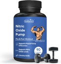 Nitric Oxid Supplement Pre Trening Supplement for menn | Muskelvekst | Arginine Glutamin & Ornithine - 90 Vegan, ikke-GMO piller støtte mannlig helse