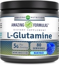 Amazing Formler L-Glutamine pulver | Aminosyre Supplement | Ikke-GMO | Glutenfri | laget i USA (blå bringebær | 1,1 Lb)