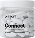Brilliant Connect Periode Helse Supplement - fremmer lindring fra Cramps, tretthet, uregelmessige perioder, Hormonal Acne, Hot Flashes og mer* – Naturlig hormonbalanse støtte* (60 tabletter)