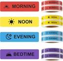 Medicinske klistremerker Medisin instruksjon etikett Permanent papir etikett AM NOON PM for pille saken Planner 0,4 * 1,6 tommer (Morning Noon aften sengetid)
