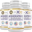 Genex Formler 98% Rene Trans-Resveratrol med BioPerine® for absorpsjon (3 Pack) Mikronisert, Lab-testet, Fullstendig Stabilisert Resveratrol 600mg - 180X Trans-Resveratrol kapsler for sunn aldring