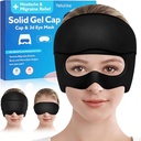 Hodepine Relief Hat, Soothing Migraine Relief Cap Gel Ice Head Wrap hodepine Øyemaske for Sinus, Puffy Øye, Tension og Stress Relief - Varm og kald terapi