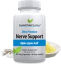 Nerve Support Supplement - Naturlige vitaminer med 650 mg ikke-GMO Ala Alpha Lipoic Acid - Premium Nerve støtte Supplement - hender og føtter - Tingling, Nummenhet - 60 Veggie Capsules