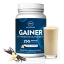 MRM Nutrition Gainer Protein med probiotika + Postbiotika | Vanilla Flavored | 25g Protein | Whey Concentrate + Isolat + mosellar Casein® Langsom + Fast fordøyelse | med digestive enzymer | 18 Serveringer