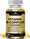 Max styrke vitamin B-Complex + CoQ10 + vitamin C – høy styrke naturlig kosttilskudd for energi og metabolisme støtte – 120 Softgels, 60 dagers forsyning