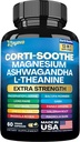 Zoyava Corti-Soothe Cortisol Supplement Magnesium Glycinate 200mg L-Theanine 150mg Ashwagandha 150mg Fosfatidylserin Cortisol Manager Lions Mane Ginkgo Biloba Bacopa Monnieri Valeri Root 60 Caps