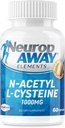 NeuropAWAY elementer N-Acetyl L-cysteine 1000mg 60ct med kapsler (60 1000mg kapsler per flaske)
