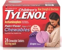 Tylenol Barnesmerter + feber Chewables tabletter 160 mg, Grape Flavor 24 ea (3 pakke)