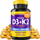 InnovixLabs vitamin D3 K2-5000 IU Vitamin D3 Plus 600 mHg vitamin K2 MK4 og MK7 for maksimal kalsiumabsorpsjon, støtter bein, immun, hjerte helse, tredje part testet, glutenfri, 60 Softgels