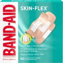 Band-Aid Merke Hud-Flex klesmerke Bandages for førstehjelp og sår omsorg av mindre kutt, Scrapes & Burns, Fleksibel sterile bandages Flott for fingre, hender og kne, sorterte størrelser, 60 ct