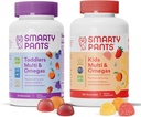 SmartyPants Todler og Kids Multivitamin Gummies Bundle: Omega 3 Fiskeolje (EPA/DHA), Vitamin D3, C, vitamin B12, B6, A, K & Zink, Biotin, Glutenfri, Tre Fruit Flavors (30 dagers forsyning)