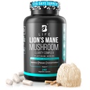 Lions Mane Mushroom Capsules – Minne, fokus og klarhet – Nootropic Brain Supplement med Ashwagandha, Thiamin (B1), Magnesium L-Treonate – Kognitiv og hjernestøtte for mental energi, 240 Caps
