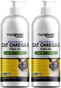 Flytende helse Kjæledyr Wild Fanget Omega 3 Fiskeolje for katter - Flytende Omega 3 Supplement for katter med EPA + DPA + DHA - Reduser kløe, støtte felles, immunitet, hjerne, hjerte helse - laget i USA (2 pakke)