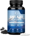 Shilajit Supplement, Shilajit Kapsler med fulvsyre for menn og kvinner, Shilajit med 85+ Spor Mineraler for energi, ytelse og immunhelse - 90 kapsler