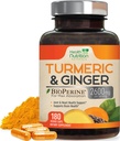 Turmeric Curcumin Supplement 26.600mg - med organisk Ginger & Turmeric, 95% Curcuminoids, BioPerine Black Pepper for beste absorpsjon, Naturens vegan felles støtte, ikke-GMO, flaske i USA - 180 kapsler