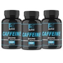 FXSUPPS Koffein 200 mg piller (3-Pack, 600 kapsler) – Fast-Active Energy Support Supplement for menn og kvinner | støtter fokus, varsling og metabolisk funksjon naturlig