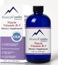 HoneyCombs vitamin B3 Niacin Supplement flytende dråper - høy potens vitamin B3 flytende dråper for menn og kvinner - opprettholde digestive system, hud, tunge, energi og mer - Vegan Niacin Drop (8 fl oz)