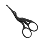 LIVINGO 3,5" Avrundet Tips Vintage Stork Scissors, Profesjonelt rustfritt stål med svart titan coated, Cuticle Pedicure skjønnhet Grooming Scissors for øyenbryn, ansiktshår, tørr hud, nese hår