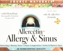 Kilde Naturals Allercetin Allergi & Sinus, Homeopatiske tabletter, 48 tabletter