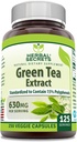 Herbal hemmeligheter Grønn Te Ekstrakt 630 Mg Per Serving | Veggie Capsule Supplement | Ikke-GMO | Glutenfri | Laget i USA (1 Pakke, 250 Count)