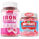 Butyrat gummi + jern bisglycinate 26mg fylte gummier