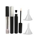 3 stykker 5ml Tom Eyeliner Tubes Påfyllbar øyenvippe vekst flytende flaske plast eyeliner vialer Tube med pensel øyenvifte vekst olje Mascara Tube for kosmetikk Kom med 2 Mini Palstic Funnels