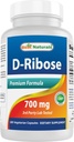 D-Ribose 700mg 180 Vcaps - Naturlig ATP energiproduksjon - produsert i et USA basert GMP-sertifisert anlegg og tredjepart testet for renhet. Garantert!!